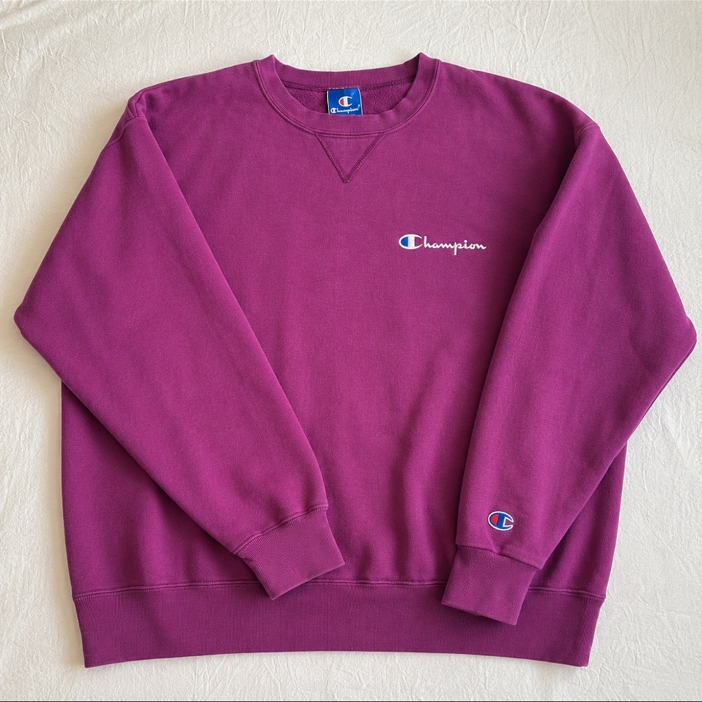 Vintage Unisex Champion Crewneck Plum Sweatshirt